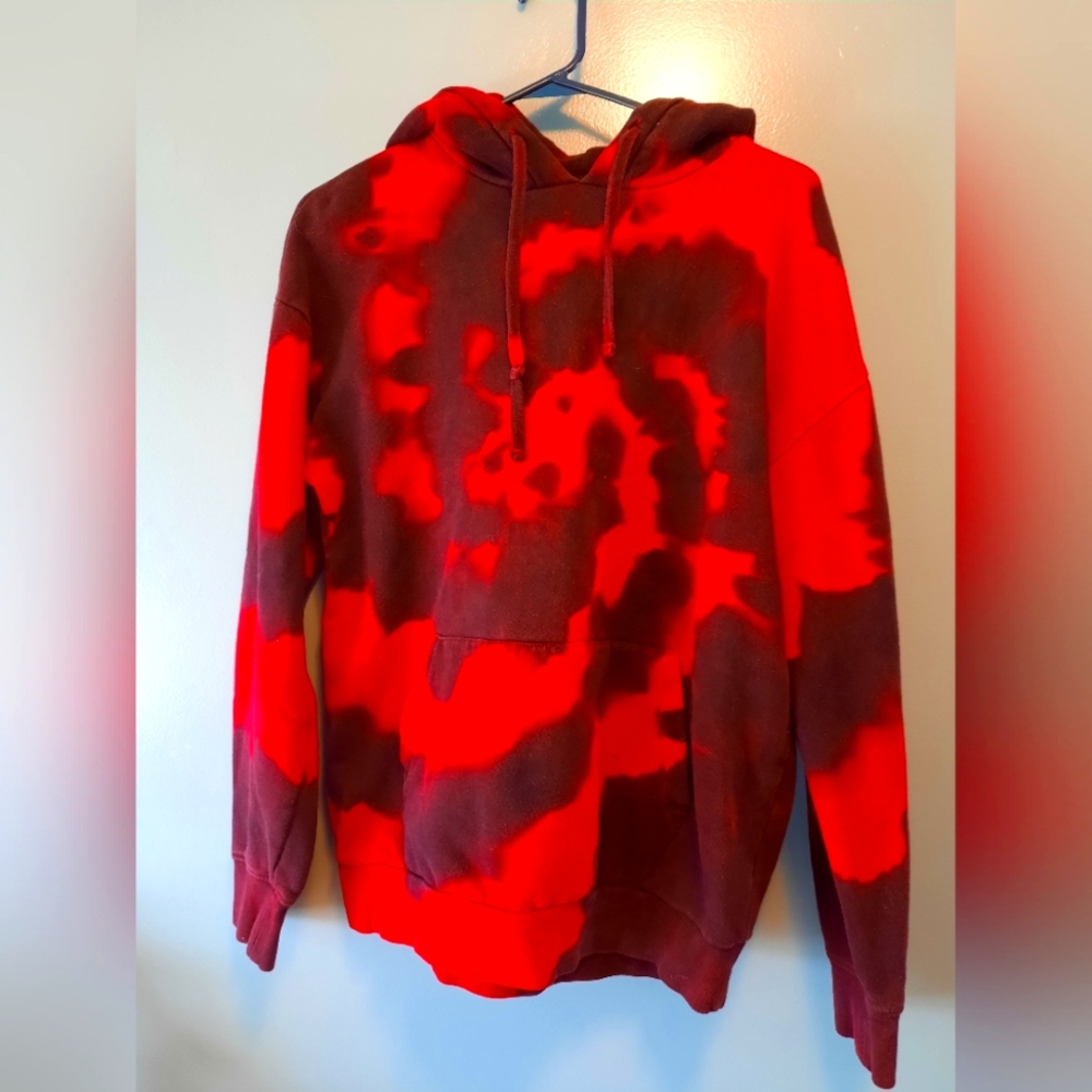 ZINE Men's size Small, Red Tie-Dye Hoodie